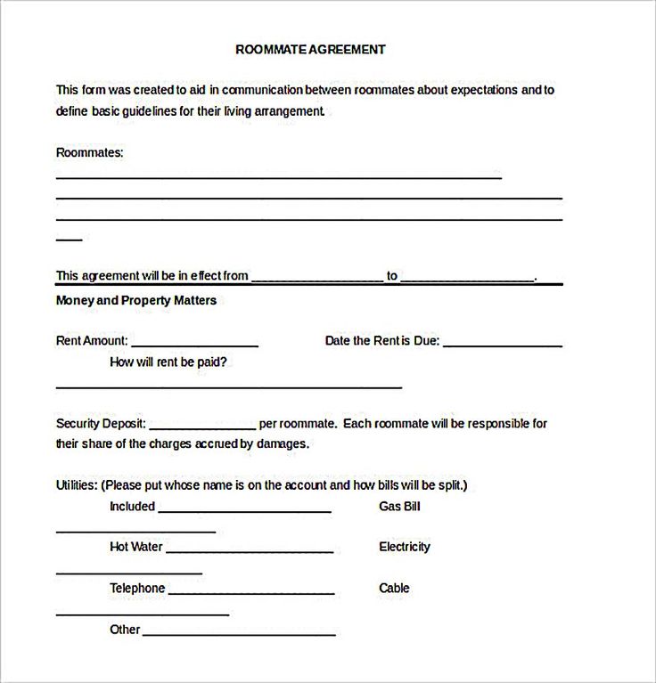 Roommate Contracts Template the 25 Best Roommate Agreement Ideas 