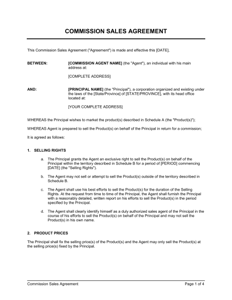 Commission Agreement Template Schreibercrimewatch.org