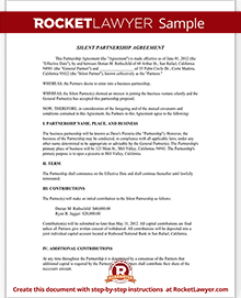 Silent Partnership Agreement Template (with Sample)
