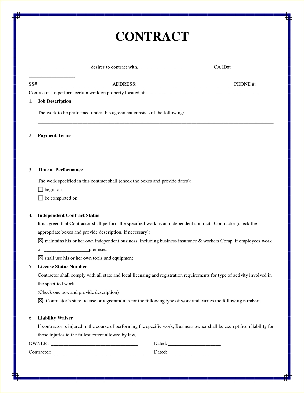 Contract Agreement Pdf New 7 Simple Contractor Agreement Pu 