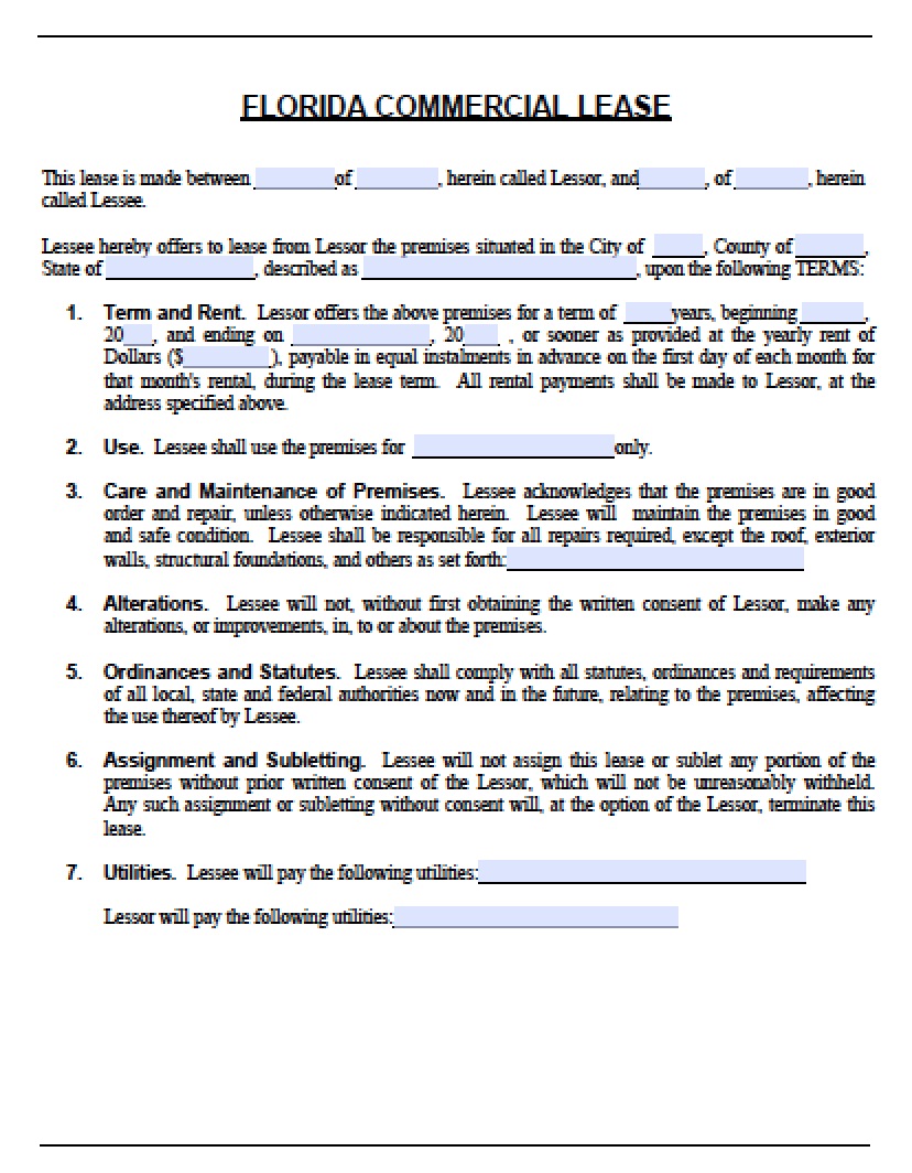 lease agreement florida template residential lease agreement 