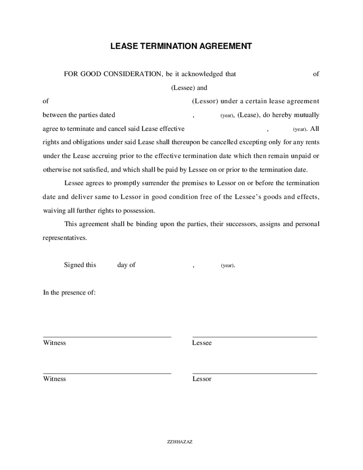 termination of rental agreement template lease termination 