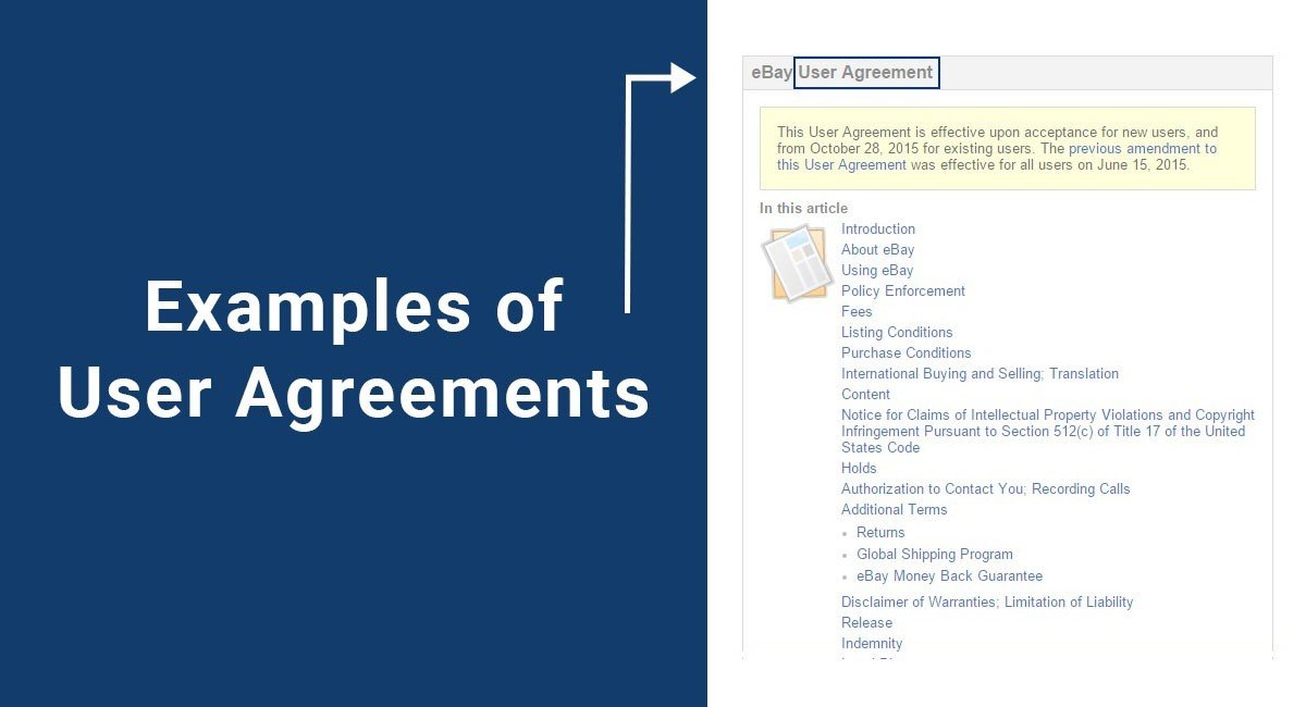 Examples of User Agreements TermsFeed