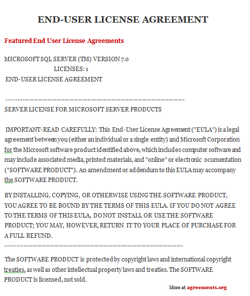 end user agreement template user agreement template end user 