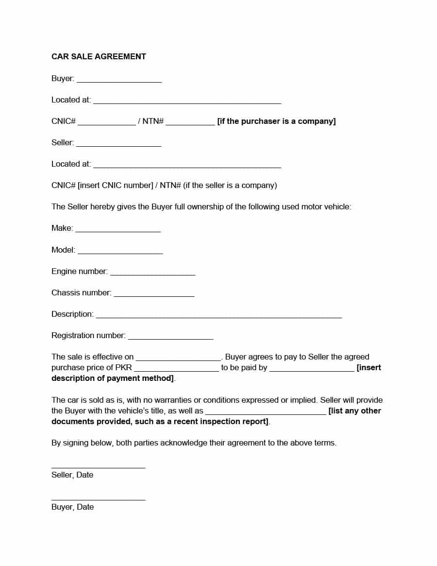 vehicle purchase agreement with monthly payments Forms and 