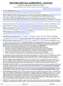 Free Washington Month to Month Rental Agreement – PDF Template
