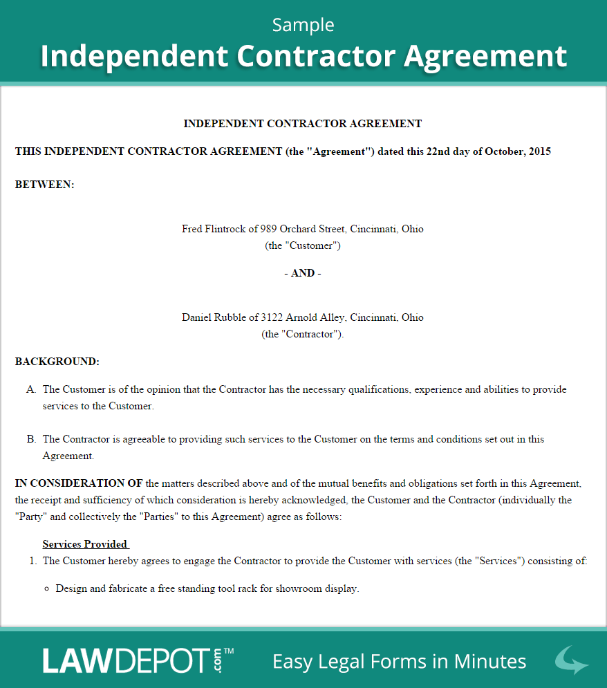 Independent Contractor Agreement Template (US) | LawDepot