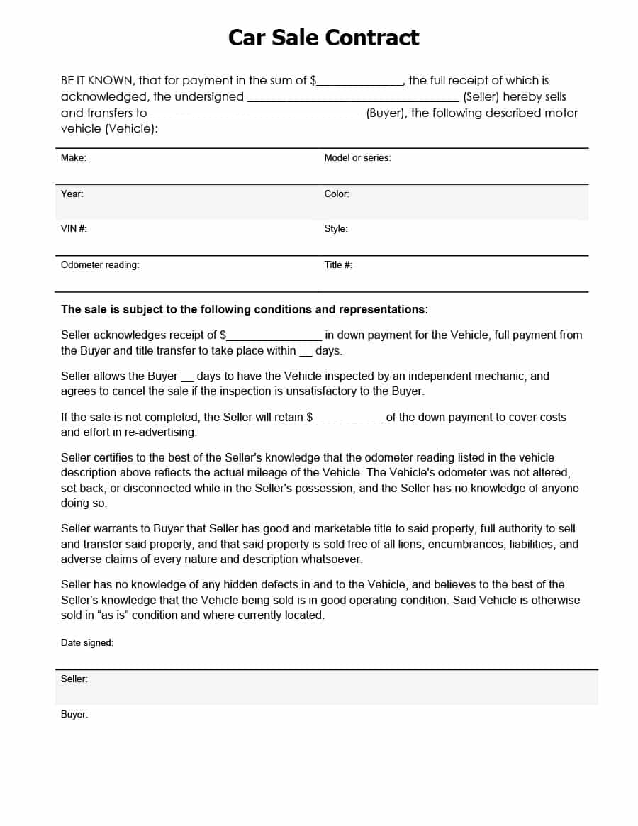 purchase agreement template car vehicle purchase agreement 