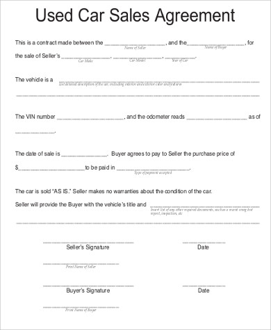 purchase agreement template car car purchase agreement template 