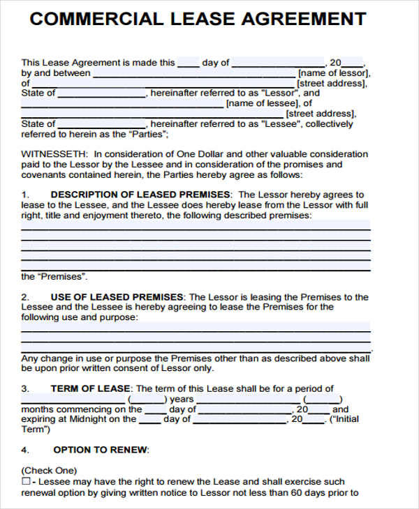 42 Lease Agreement Formats & Templates | Sample Templates