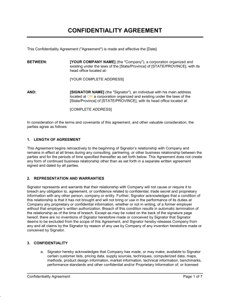 business non disclosure agreement template consultant non 