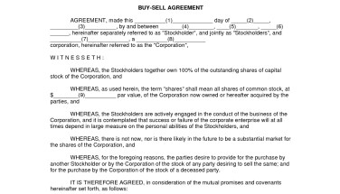 Buy Sell Agreement Download Buy Sell Agreement Online Free
