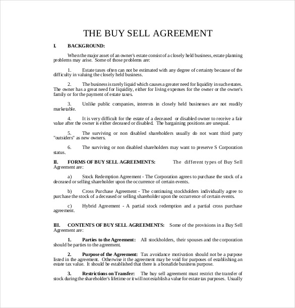 buy sell agreement template Akba.katadhin.co
