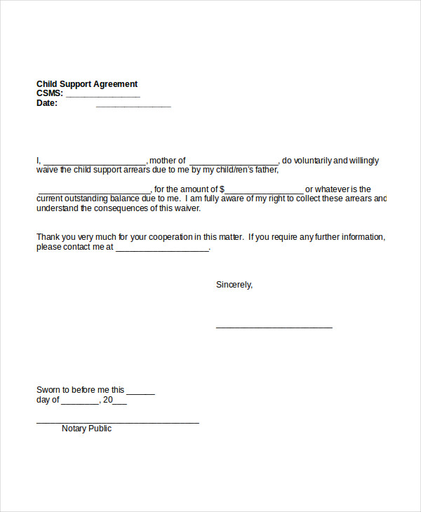 custody and child support agreement template child support 