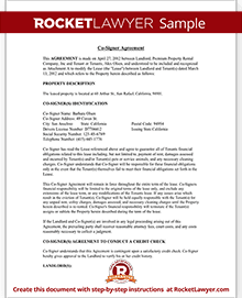 Co Signer Agreement Rental Lease Cosigner (with Sample)
