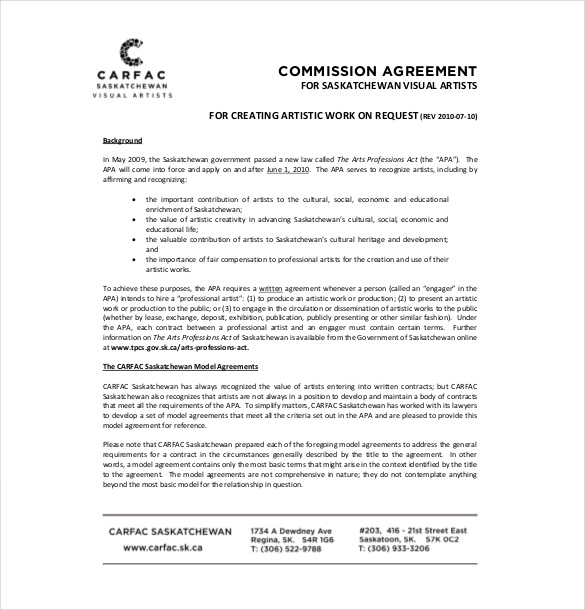 commission sales agreement template free 21 commission agreement 