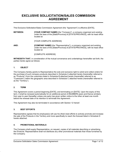 commission sales agreement template free salesman agreement 