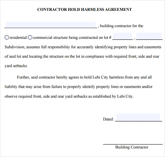 12+ Hold Harmless Agreements Free Sample, Example, Format | Free 