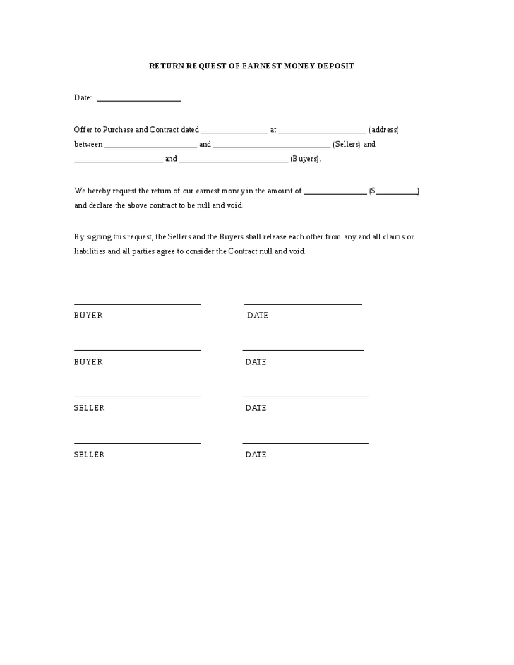 earnest money agreement form template 28 images of money contract 