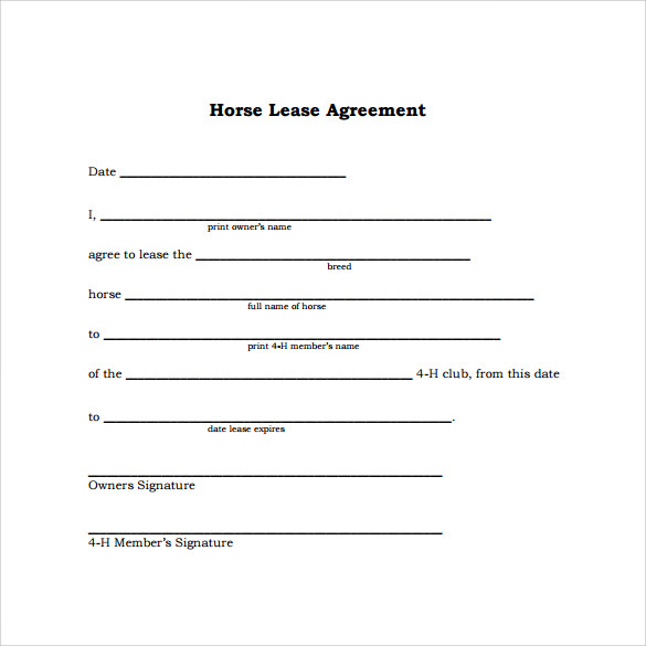 free horse lease agreement template easy lease agreement template 