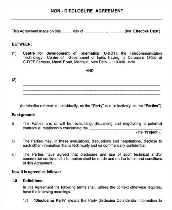 employee non disclosure agreement template uk non disclosure 