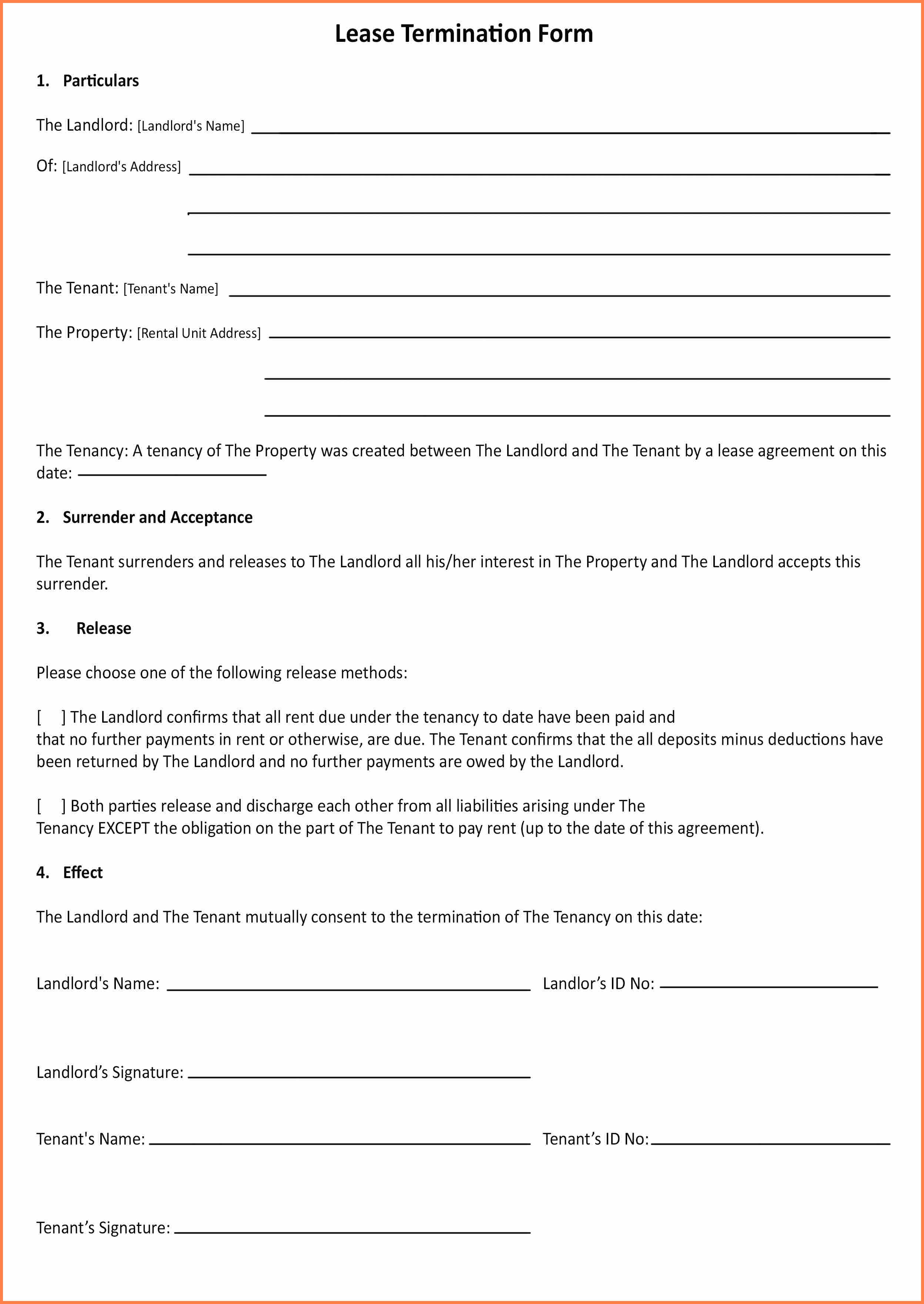 Fmcsa Sample Lease Agreement Fast 7 Notice for Termination Of 
