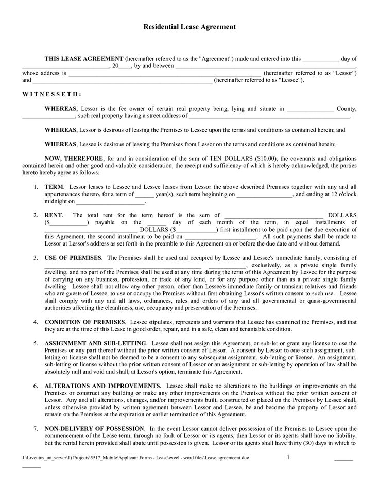 free printable lease agreement template residential lease 