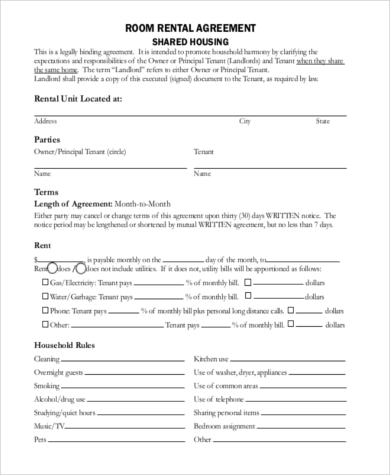 Room Rental Agreement Template: Free Download, Create, Edit, Fill 