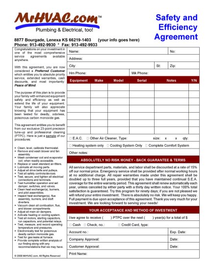 Service & Maintenance Agreements for HVAC | Mr. HVAC Software and 
