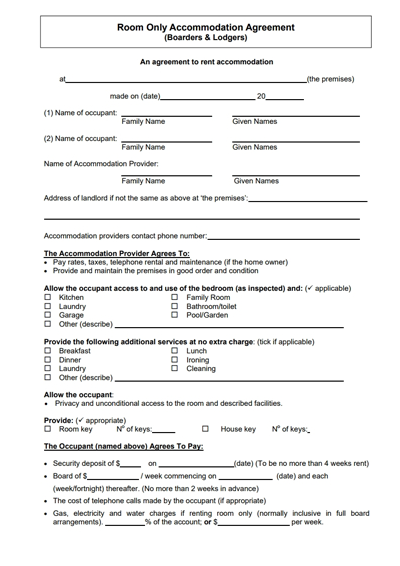 Room Rental Lease Agreement Template | charlotte clergy coalition