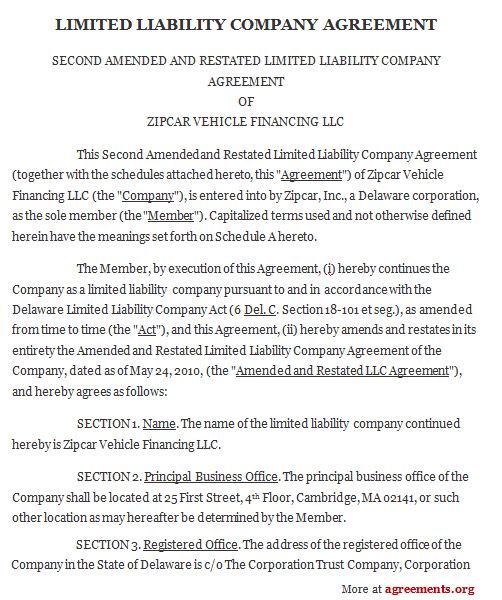 limited liability company agreement template Melo.in tandem.co