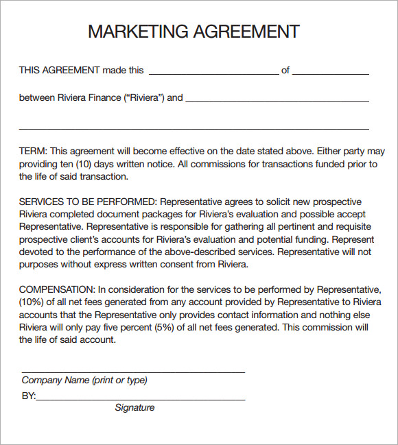 marketing agreement template free joint marketing agreement 