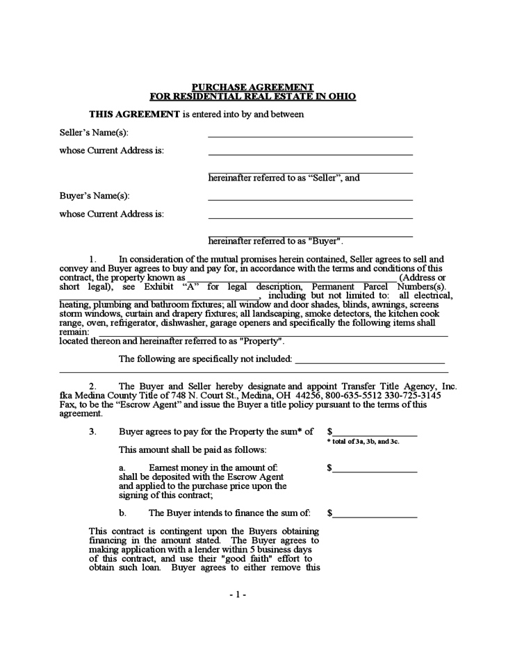 31 Useful Ohio Residential Purchase Agreement Pdf No 6169 ~ Goethecy