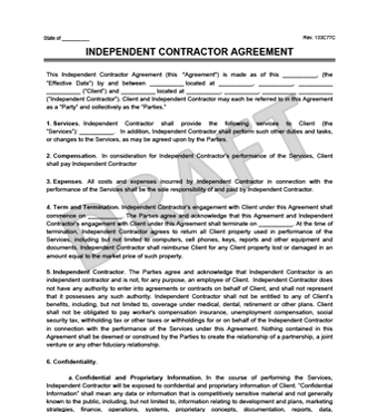 One Year) Independent Contractor's Agreement: Gillroad Associates 