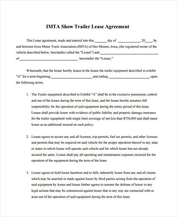 Printable ooida sample lease agreement Edit, Fill Out & Download 