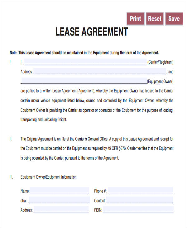 ooida lease agreement template trucking lease agreement whats so 