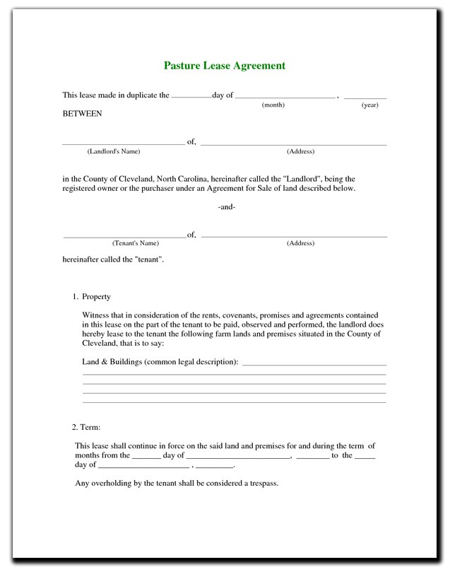 10+ Pasture Lease Agreement Templates Download for Free | Sample 