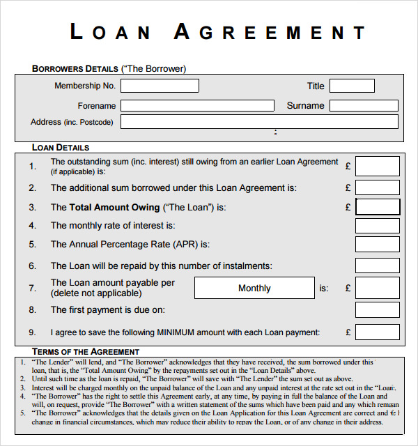 car loan agreement template pdf microsoft word loan agreement 