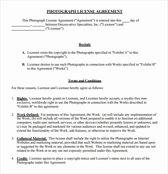 photography license agreement template photography license 