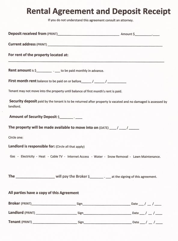 Free Rental Forms To Print | Free and Printable Rental Agreement 