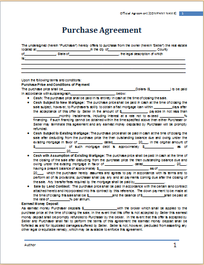 wholesale purchase agreement template free purchase agreement 