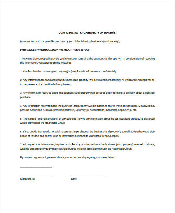 Real Estate Confidentiality Agreement – 6+ Free Word, PDF 