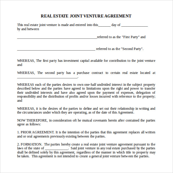 real estate partnership agreement template real estate partnership 