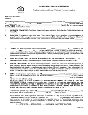 Residential Rental Agreement Form 410 Fill Online, Printable 