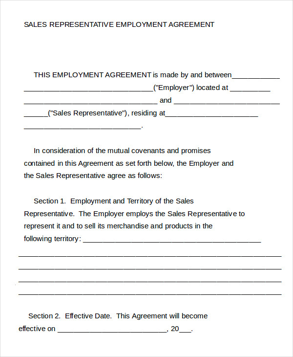 sales representative agreement template sales rep agreement 