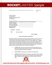 Legal Separation Agreement Samples | Business Document
