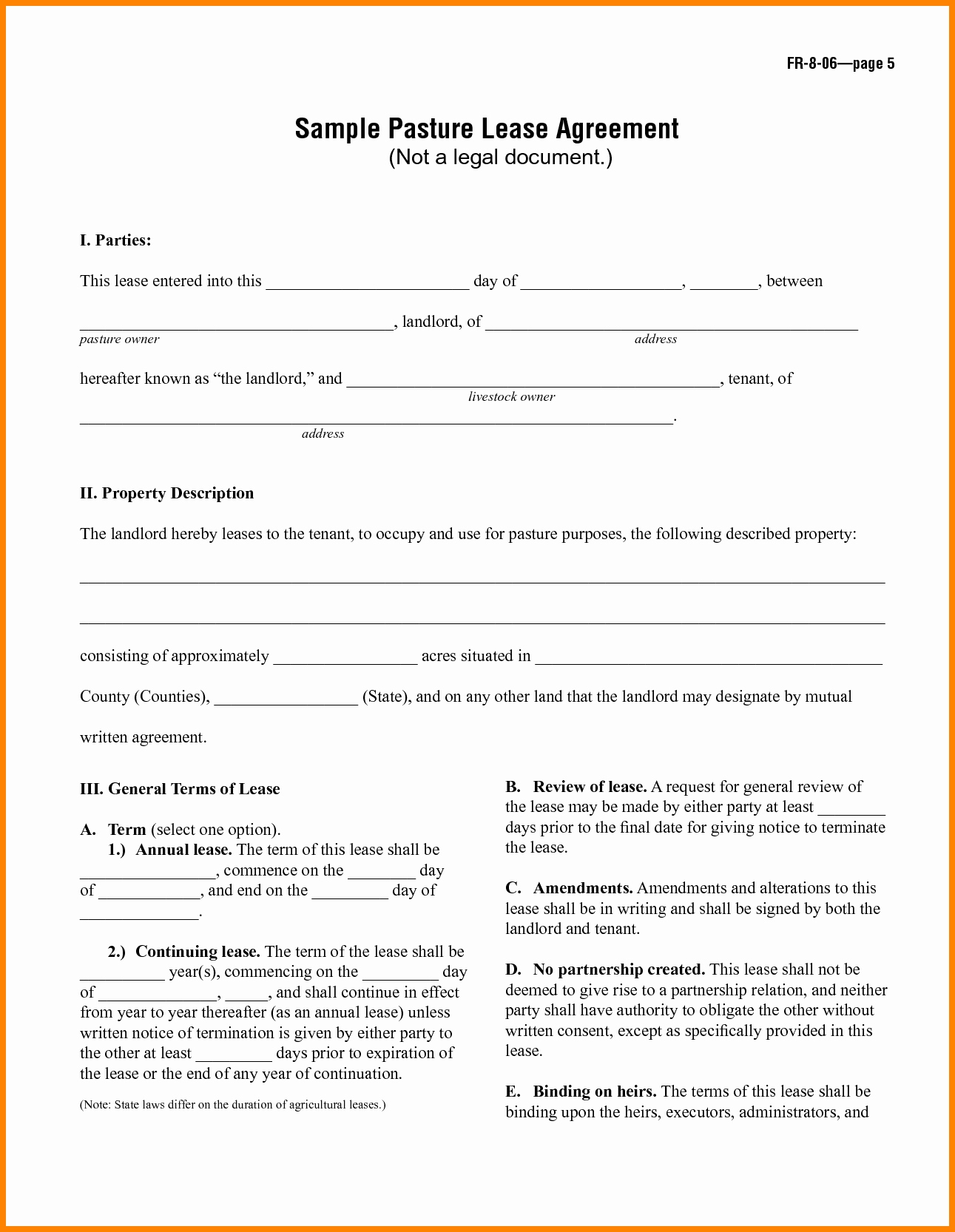 Land Lease Agreement Template sarahepps. 