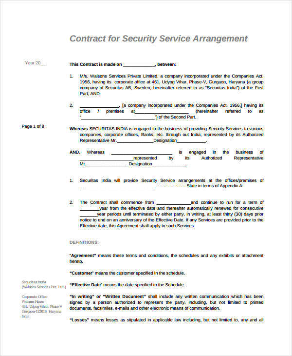 contract service agreement template free simple service agreement 