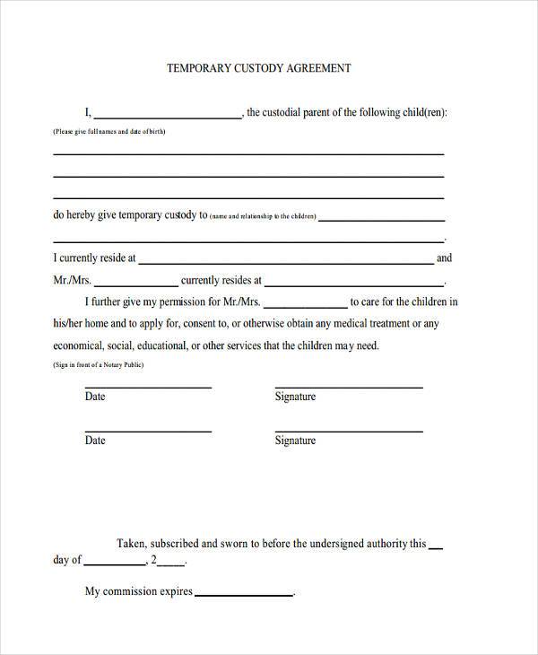 Custody Agreement Template – 10+ Free Word, PDF Document Download 