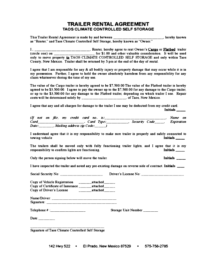 trailer rental agreement template seven small but important things 